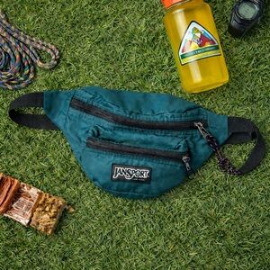 JanSport Vintage Fanny Pack Hip Pack Deep Teal Zippered Adjustable 90’s Gorpcore